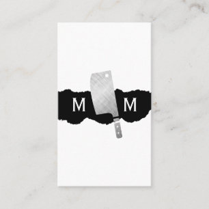 Metallisk Butcher Knivar Monogram Visitkort
