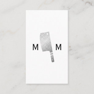 Metallisk Butcher Knivar Monogram Visitkort