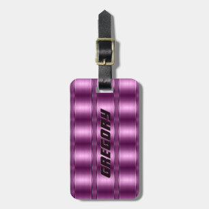 Metallisk djup Rosa Tones Rand Mönster Bagagebricka
