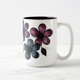 Metallisk doodle Blommigt Art - Luxe Embossed Flow Två-Tonad Mugg