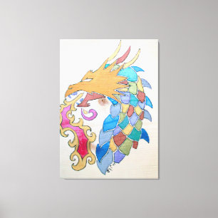Metallisk dragon på Canvas