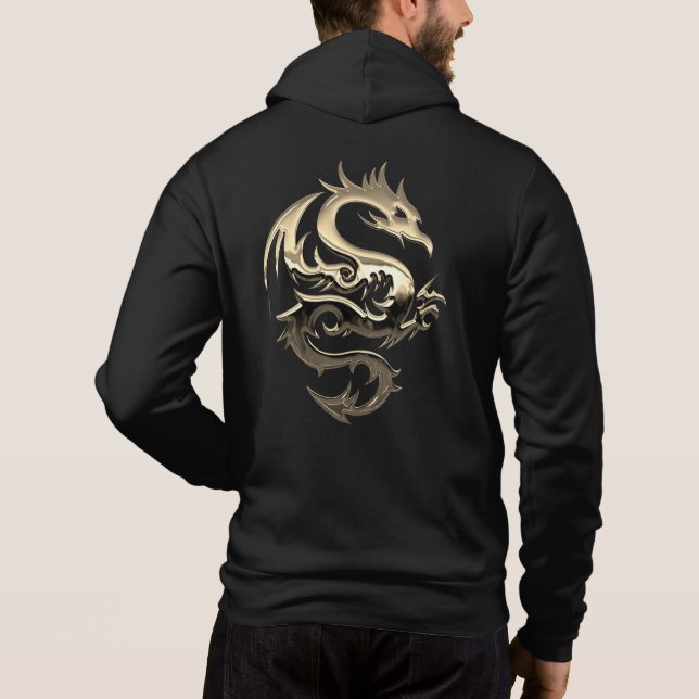 Metallisk drak i Guld T Shirt (Baksida)
