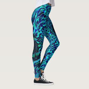 Metallisk effekt med vriden blå +grön bild leggings
