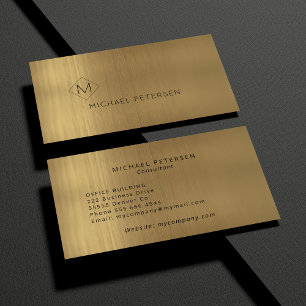 Metallisk elegant av lyxolja guld monogrammad visitkort
