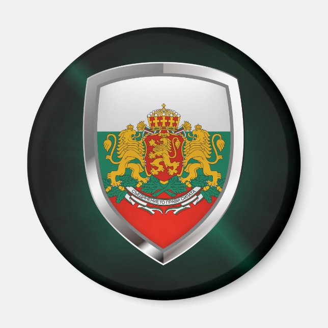 Metallisk emblem i Bulgarien Magnet (Framsidan)