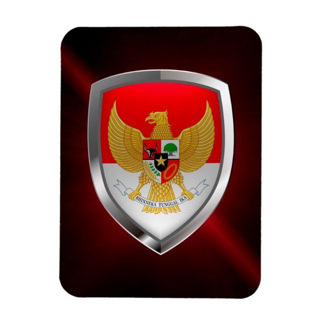 Metallisk emblem i Indonesien Magnet (Vertikal)