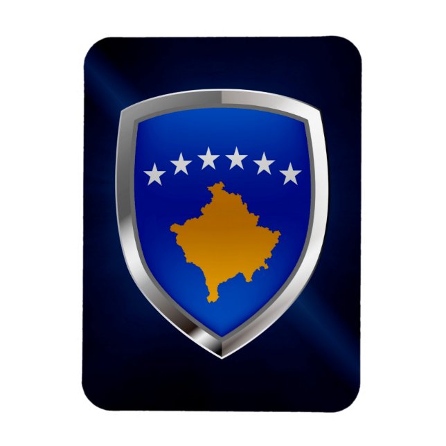 Metallisk Emblem i Kosovo Magnet (Vertikal)