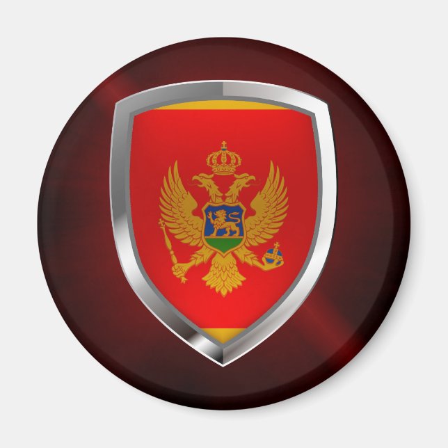Metallisk Emblem i Montenegro Magnet (Framsidan)