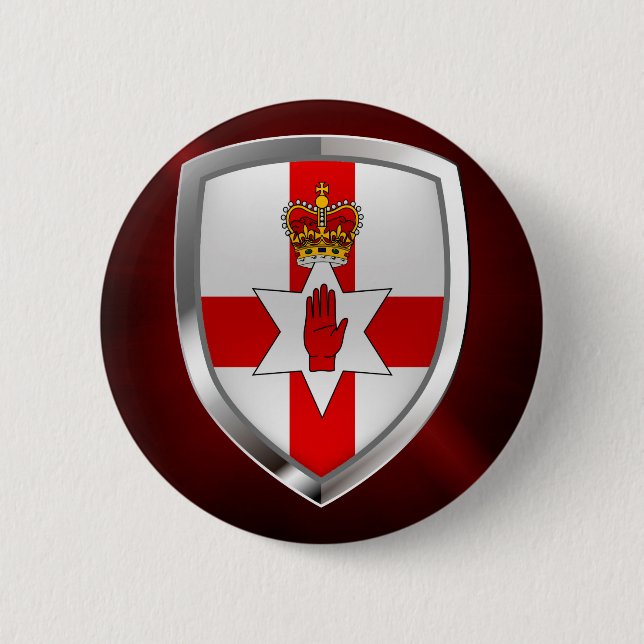 Metallisk Emblem i Nordirland Knapp (Framsida)