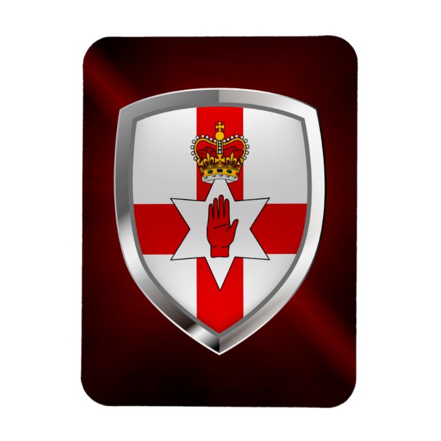 Metallisk Emblem i Nordirland Magnet (Vertikal)