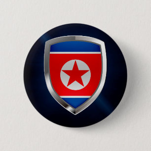 Metallisk emblem i Nordkorea Knapp