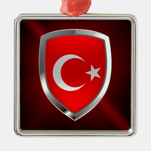 Metallisk emblem i Turkiet Julgransprydnad Metall (Framsidan)