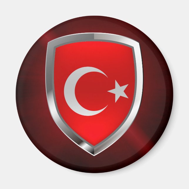 Metallisk emblem i Turkiet Magnet (Framsidan)