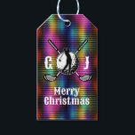 Metallisk Färgrik Golf Monogram Design Presentetikett<br><div class="desc">Minimalistisk Anpassad Elegant Golf Monogram Design av Edward Eksi. Enkel modifiering av INITIALER och TEXTER för dina behov.</div>