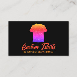 Metallisk Färgrik T Shirt Tryck Kläder Plagg Visitkort
