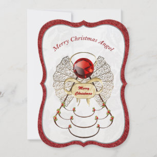 Metallisk filigree God jul Angel Julkort
