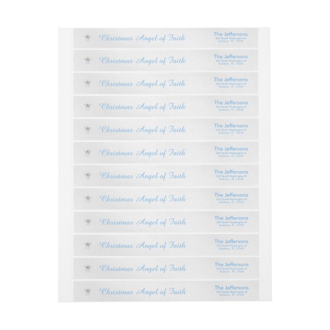 Metallisk Filigree julängel för blått av tro Etikettband (Ark)