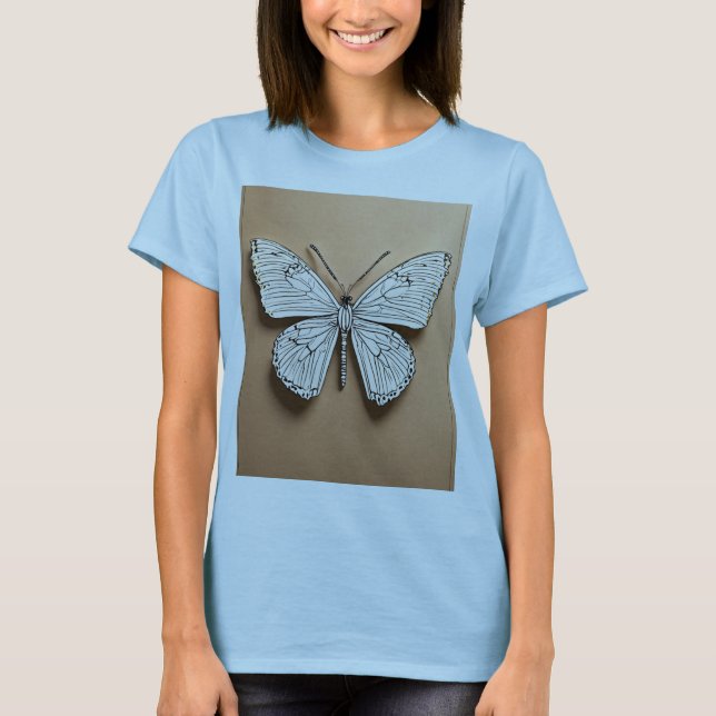 Metallisk Fjäril Elegans T-Shirt. T Shirt (Framsida)