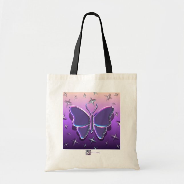 METALLISK FJÄRIL Tote Bag  Tygkasse (Framsidan)