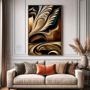 Metallisk Flytande Golden Lyx Poster