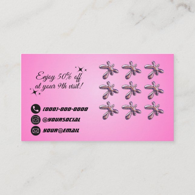 Metallisk förmånskort visitkort (Baksida)