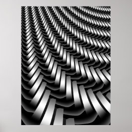 Metallisk Fractal Mönster Poster