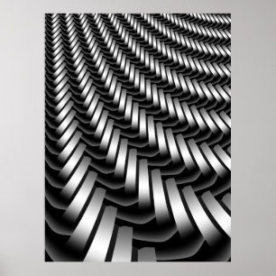Metallisk Fractal Mönster Poster