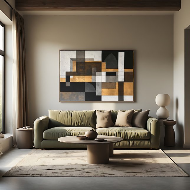 Metallisk geometri gyllene balans canvastryck (Skapare uppladdad)