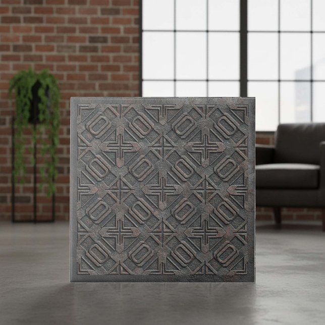 Metallisk Geometrisk Gjutjärn #7 ID1227 Kakelplatta (Skapare uppladdad)
