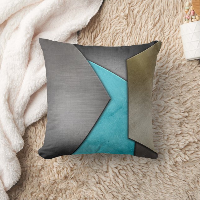 Metallisk Geometrisk Kudd Kudde (Filt)