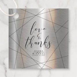 Metallisk geometrisk Tack Silver/svart ID648 Gåvor Etiketter