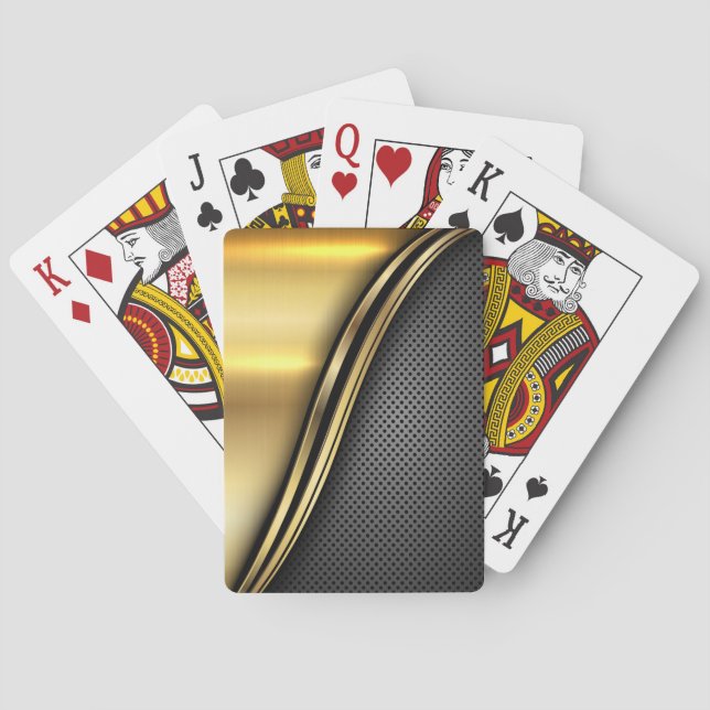 Metallisk golden Mörk Wave Casinokort (Baksidan)