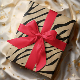 Metallisk Golden Zebra mönstrad Presentpapper