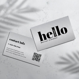 Metallisk Grå Textur Personlig Svart Typografi Visitkort