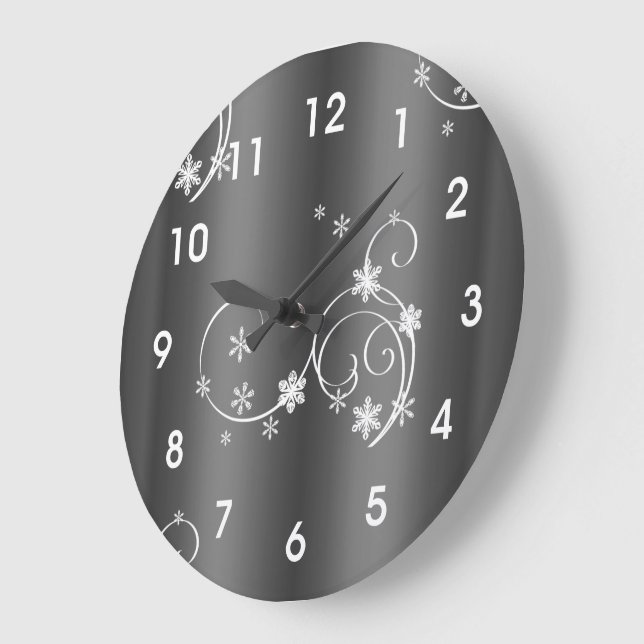 Metallisk Grått-jul Stor Klocka (Vinkel)