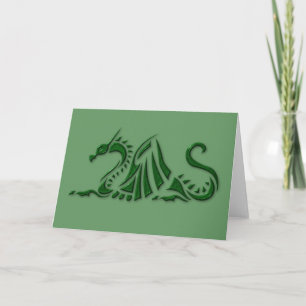 Metallisk Grönt Dragon Kort
