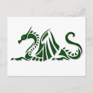 Metallisk Grönt Dragon Vykort
