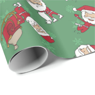 Metallisk grönt för mycket glad mager Santa Presentpapper