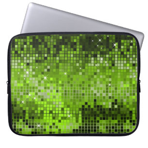 Metallisk Grönt Sequins ser ut som Disco Spegel Bl Laptop Fodral