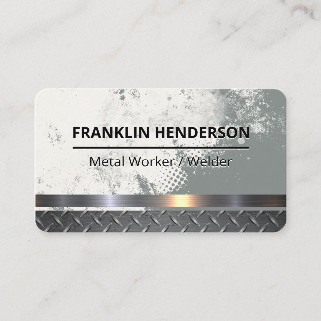 Metallisk | Grunge Bakgrund | Konstruktion Visitkort (Framsida)