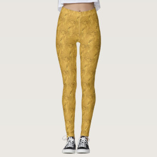 Metallisk guld- damasker leggings
