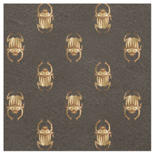 Metallisk Guld-egyptisk Scarab-skalbaggar på Brow Tyg