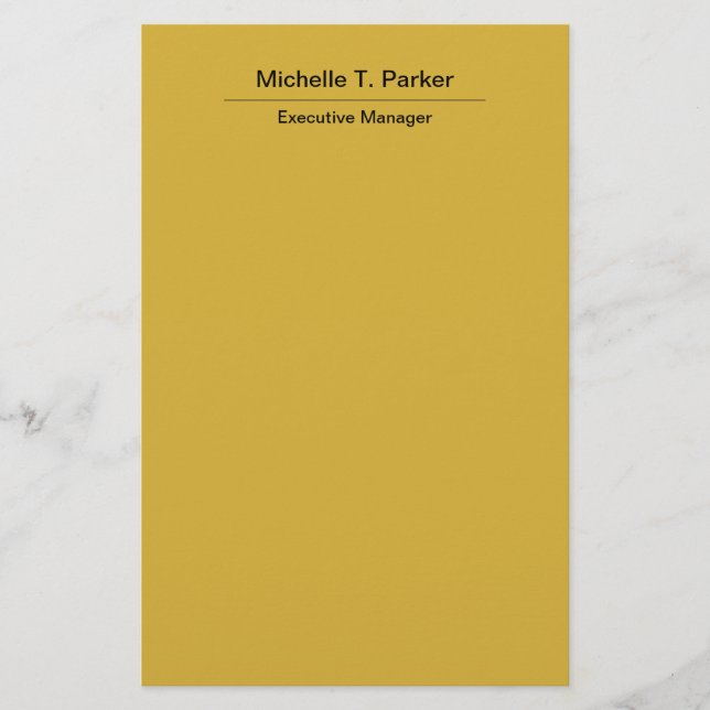 Metallisk guld färg elegant enkel minimalistisk na brevpapper (Framsida)