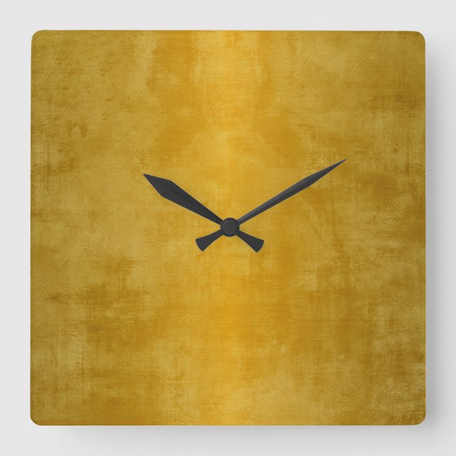 Metallisk Guld för hemdekordetaljer Fyrkantig Klocka (Framsida)