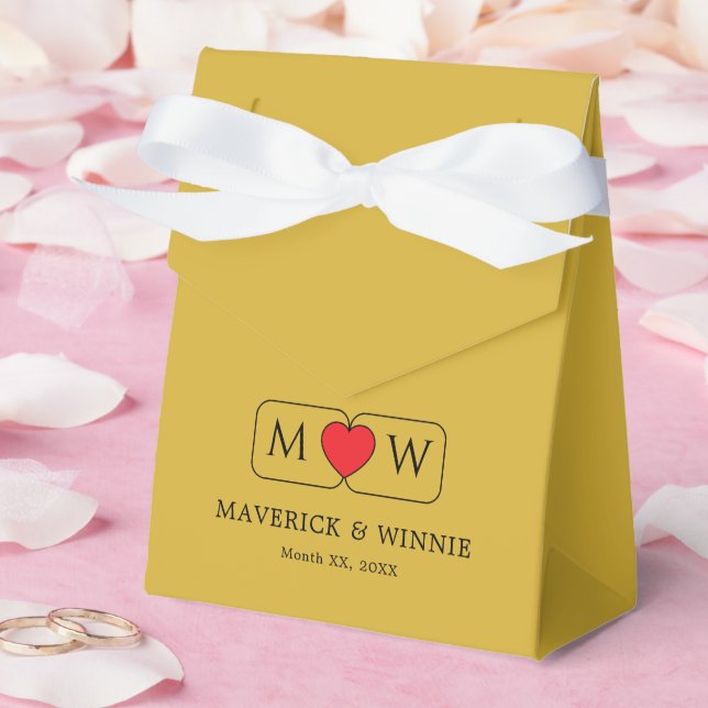 Metallisk guld liten tältfavoritbox för bröllop presentaskar (Bröllop)