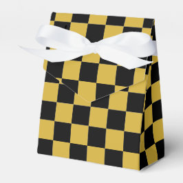Metallisk Guld med svart fyrkant Mönster liten Täl Presentaskar