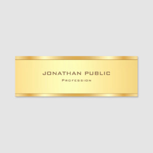 Metallisk Guld Modern Elegant Professionell övers Namnbricka