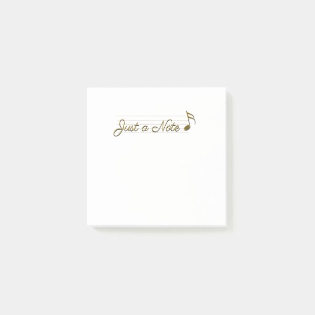 Metallisk Guld Music Note - bara en anteckning - s Post-it Block (Framsida)