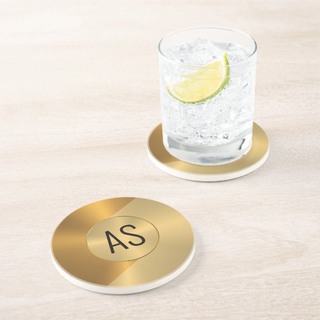 Metallisk Guld och koppargeometrisk design Underlägg (Sidan)