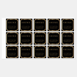 Metallisk Guld och svart - vattentät Klistermärke